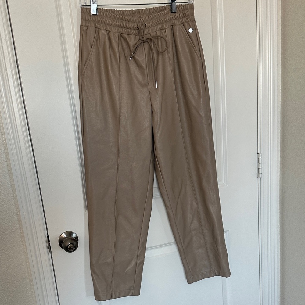 Calia Carrie Underwood brand faux leather  Brown Joggers